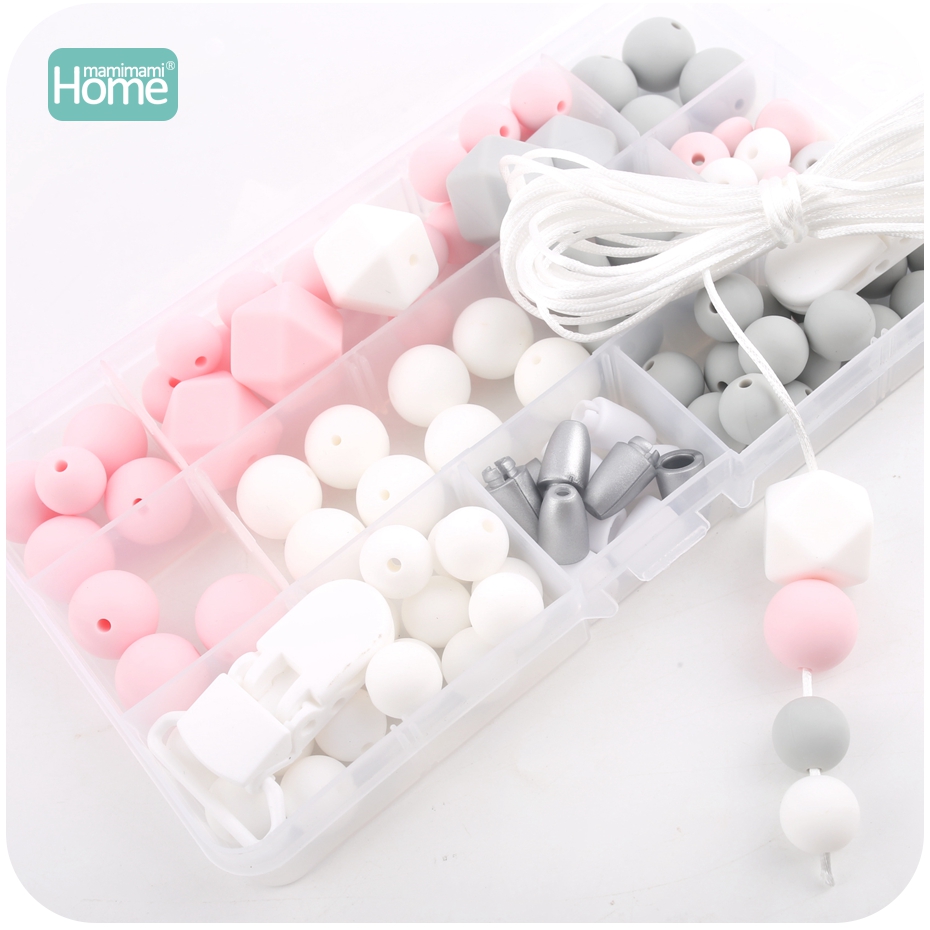 MamimamiHome Siliconen Hout Kralen Verpleging Ketting DIY Tandjes Kit Geometrische Hexagon Hout Kralen Tandjes Kettingen Baby Rammelaar