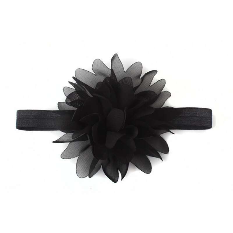 Zachte Nylon Baby Meisje Hoofdbanden Leuke Bloem Baby Haar Band Elastische Brede Baby Peuter Tulband Hoofddeksels Meisje Haar Accessoires: style 2 black