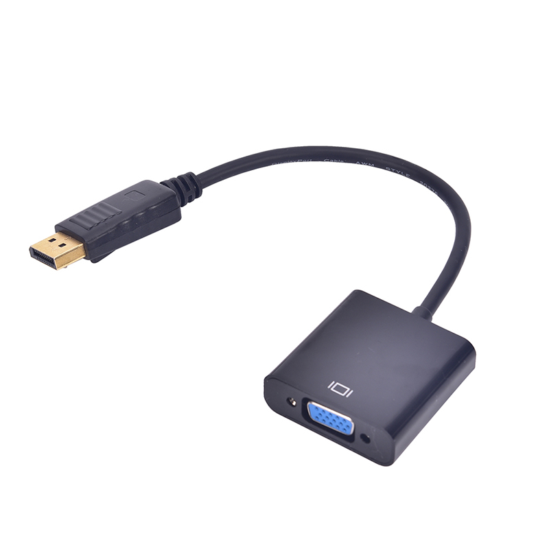 Zwart DP Male Naar VGA Vrouwelijke Adapter Display Port Kabel Converter Displayport: Default Title