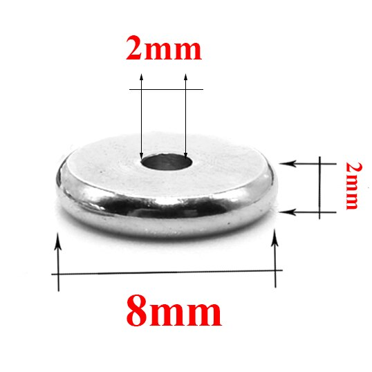 50 teile/los 4 5 6 8 10mm Edelstahl Flache Runde Perle verlieren Abstandshalter Perlen für DIY Schmuck Machen halskette Zubehör: 8x2mm