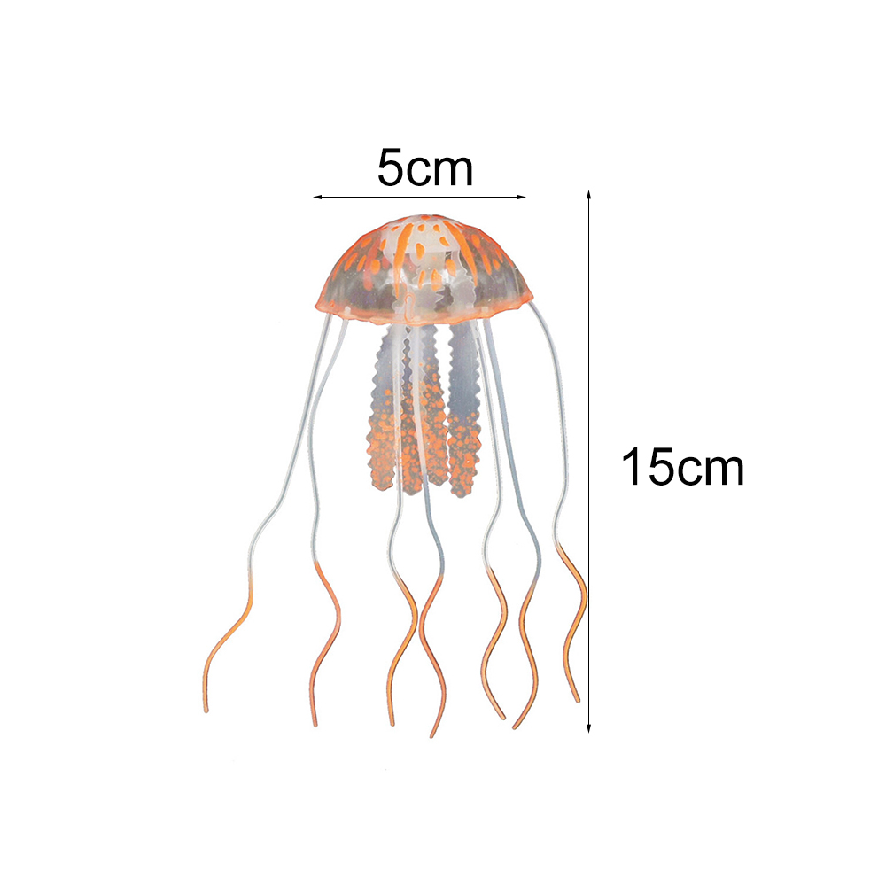 Subaquática artificial nadar efeito brilhante medusas aquário decoração do tanque de peixes planta viva ornamento luminoso paisagem aquática
