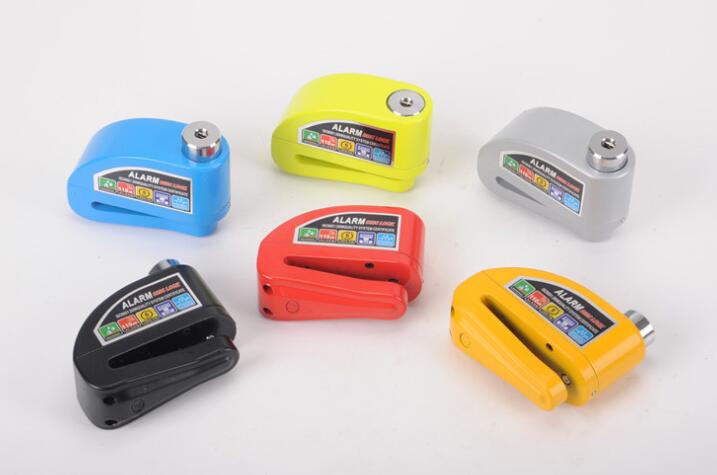 newest bike alarm lock safety waterproof motorcycle brake disc alarm lock bike lock 8 color