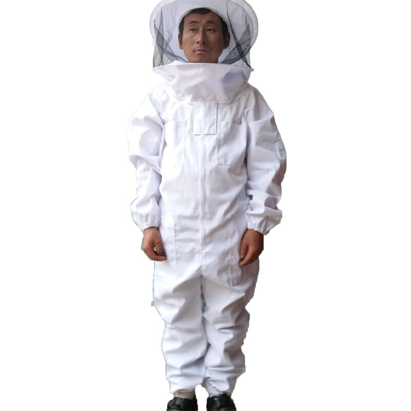 Mono blanco grueso para apicultura, ropa a prueba de abejas con cremallera, mono de apicultura, traje de Apicultura