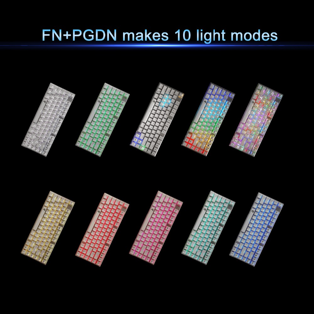 Z-88 Mini Mechanical Keyboard RGB Backlight Outemu Switch TKL Aluminum Top Panel US Layout Gaming Keyboard