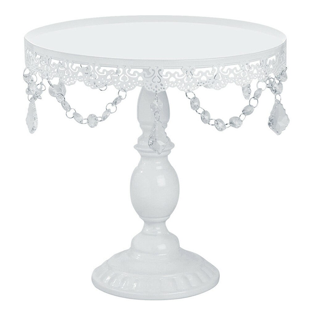 Ronde Metalen Cake Houder Cake Stand Cupcake Dessert Display Voor Tea Party Wedding MU8669: White B  Small