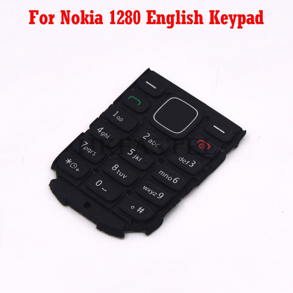 Voor nokia 1280 mobiele telefoon engels / russisch / arabisch toetsenbord voor 1280 vervangende behuizing toetsenbord
