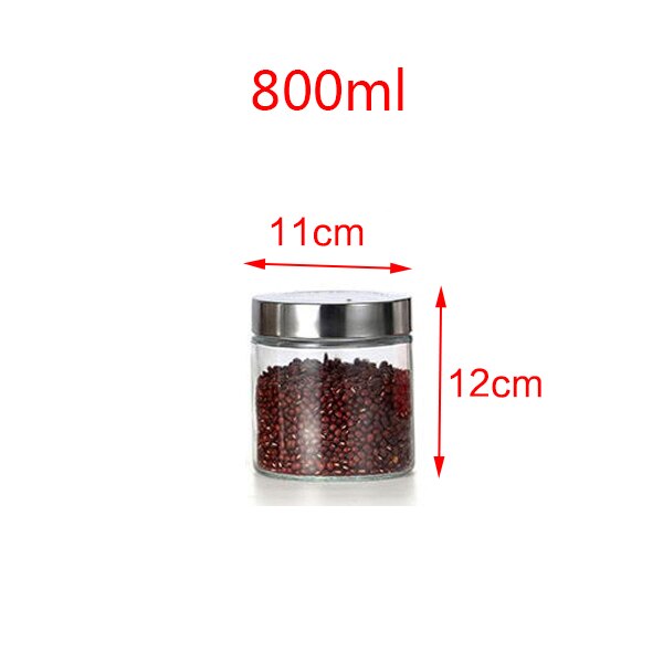 Oppbevaringsflasker i glass krukker med lokk stor kapasitet honninggodterikrukke kjøkkenbeholder forseglet med lokk glasskrukker hemmelig oppbevaring: 800ml