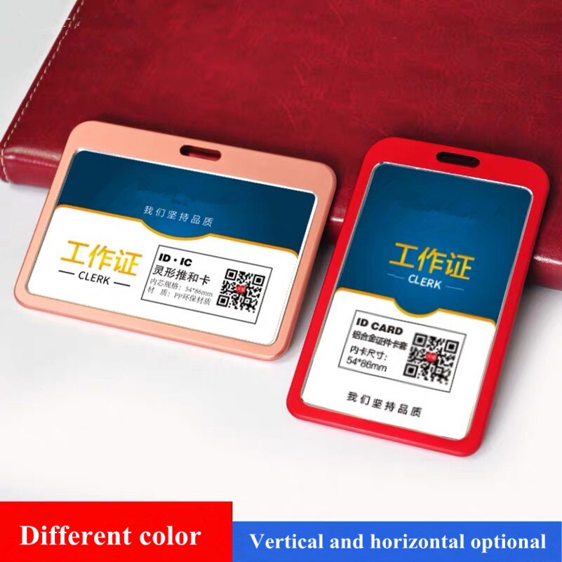 Aluminium fungerande id-korthållare halsband id-bricka hållare pris för anställd tillståndsinnehavare
