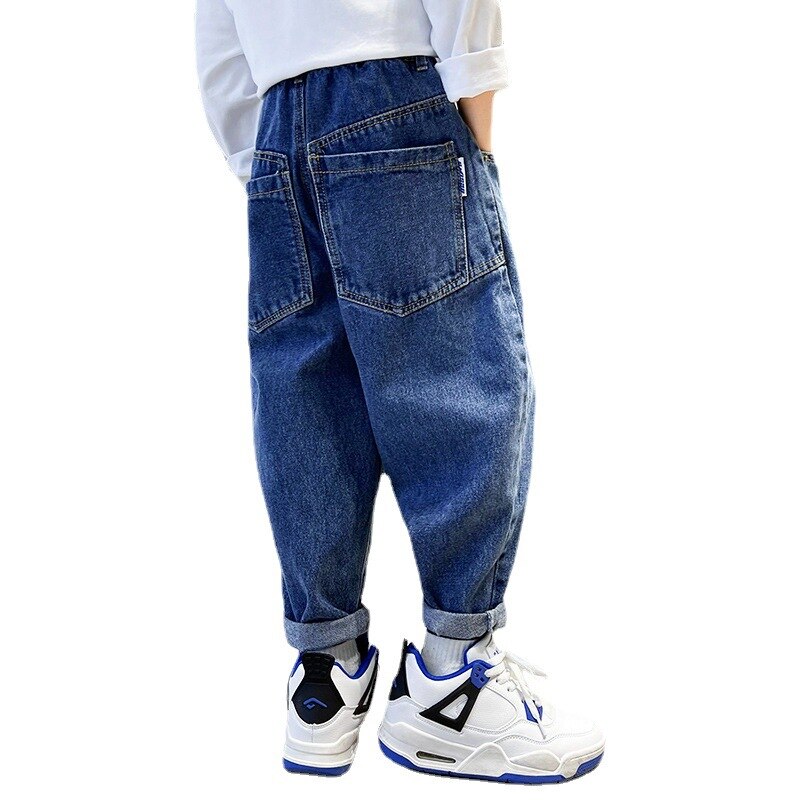 Pantalones vaqueros holgados para niños Y adolescentes, bombachos de , informales, de Color sólido, para primavera Y otoño, 4, 5, 9, 10, 11 Y 12 años