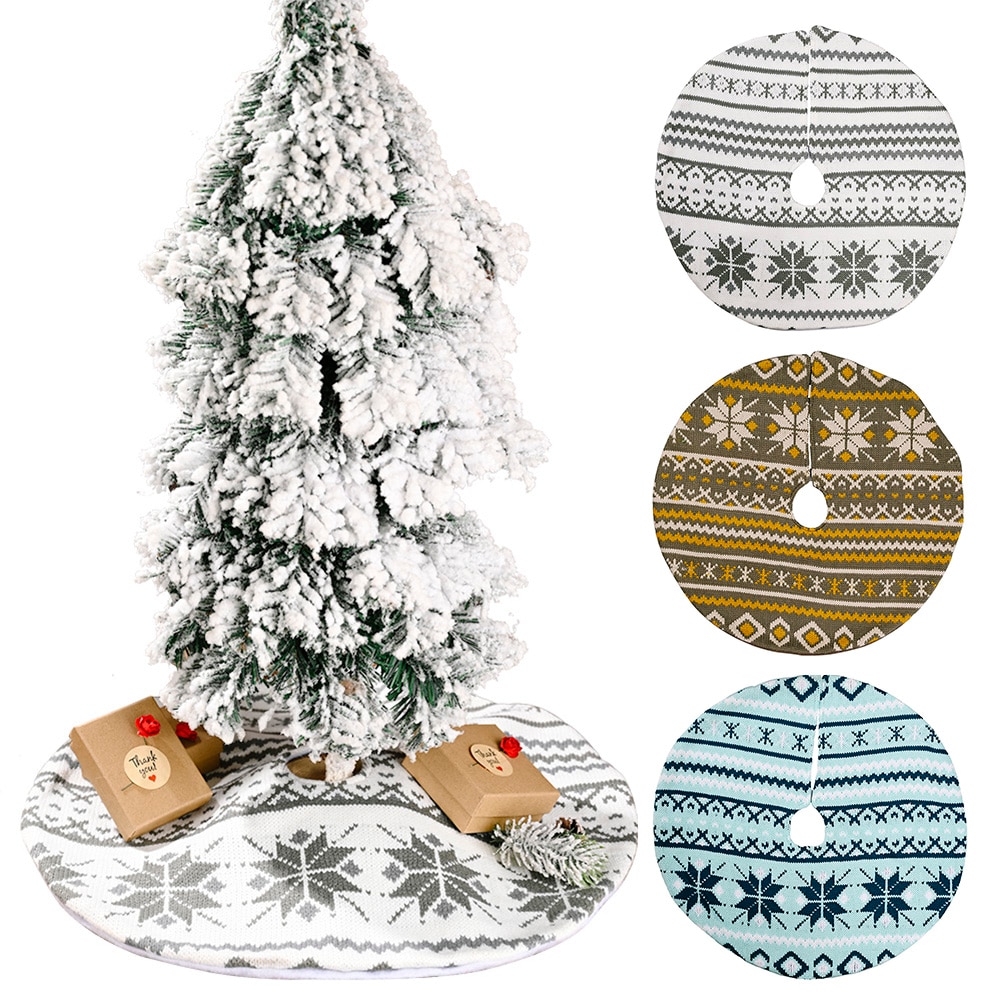 46Cm Flanel Sneeuwvlok Kerstboom Rok Ronde Tapijt Feestelijke Kerst Schort Ornament Vloermat Voor Home Decoratie