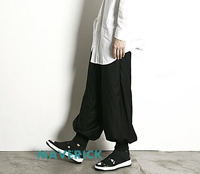 28-44 ! Men and women's clothing push-up wide leg pants loose foot pants haren pants Plus size singer costumes