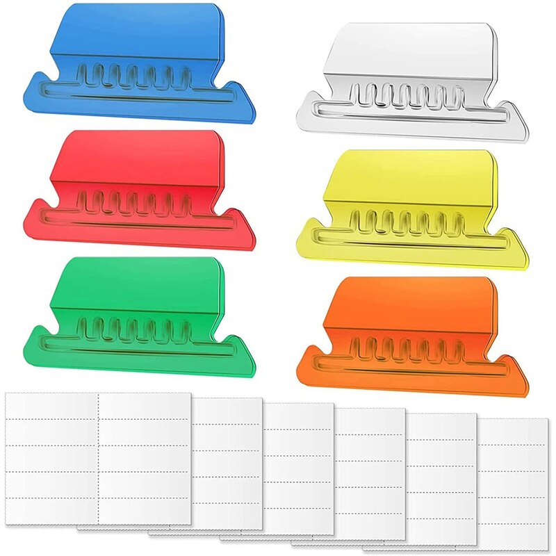 60 Sets Hanging File Tabs And Inserts,Colorful File Folder Labels Filing Tabs For File Identification, Easy To Read: Default Title
