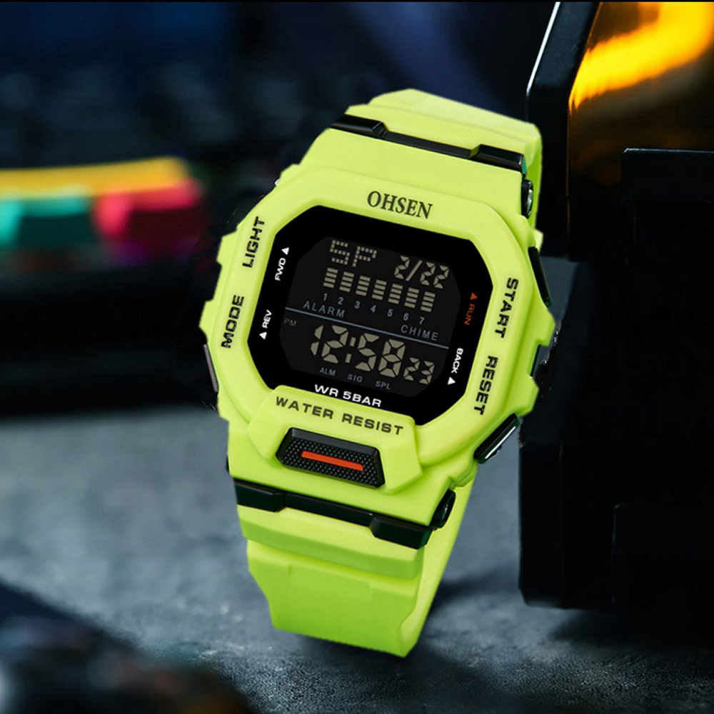OHSEN draussen Herren Frauen Digitale Sport Uhr 5ATM tauchen Multifunktionale Wasserdichte Armbanduhren Männlichen Uhren reloj hombre