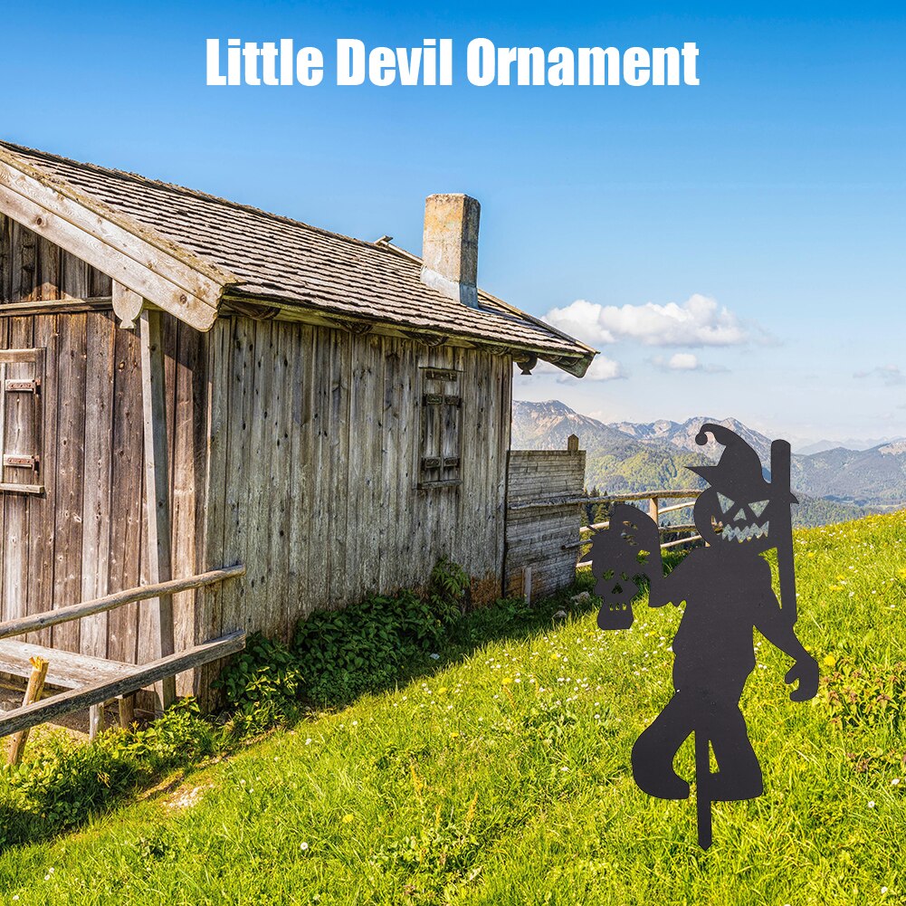 Halloween Prop Silhouette Shadow Sign Lawn Stakes Black Tree Plug Art Ornaments Yard Terror Party Decor