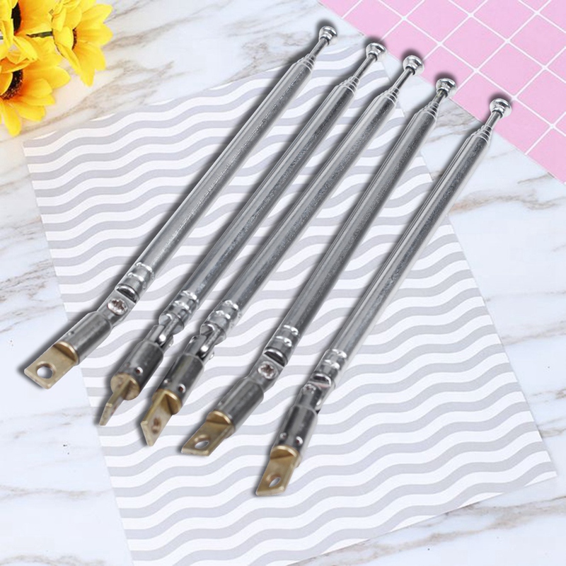 10 Pcs 32Cm Länge 5 Abschnitt Teleskop AM FM Radio Antenne 180 Grad