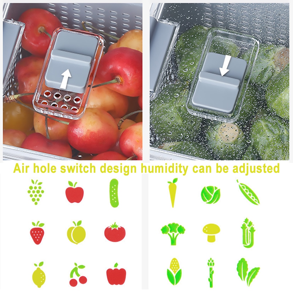 0.48L contenedores de almacenamiento de frutas y vegetales frescos
