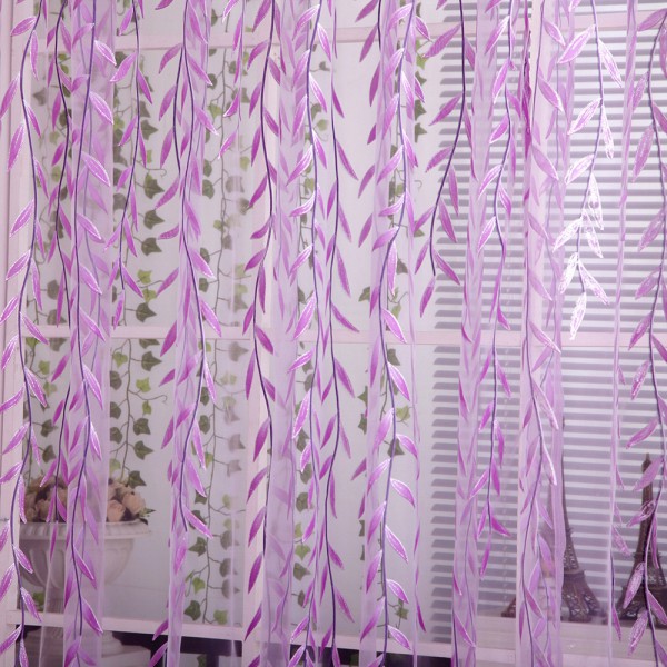 Sheers gardiner willow leaf tulles 3d vindue sheer gardiner para stue cortinas gardiner para soveværelse køkken