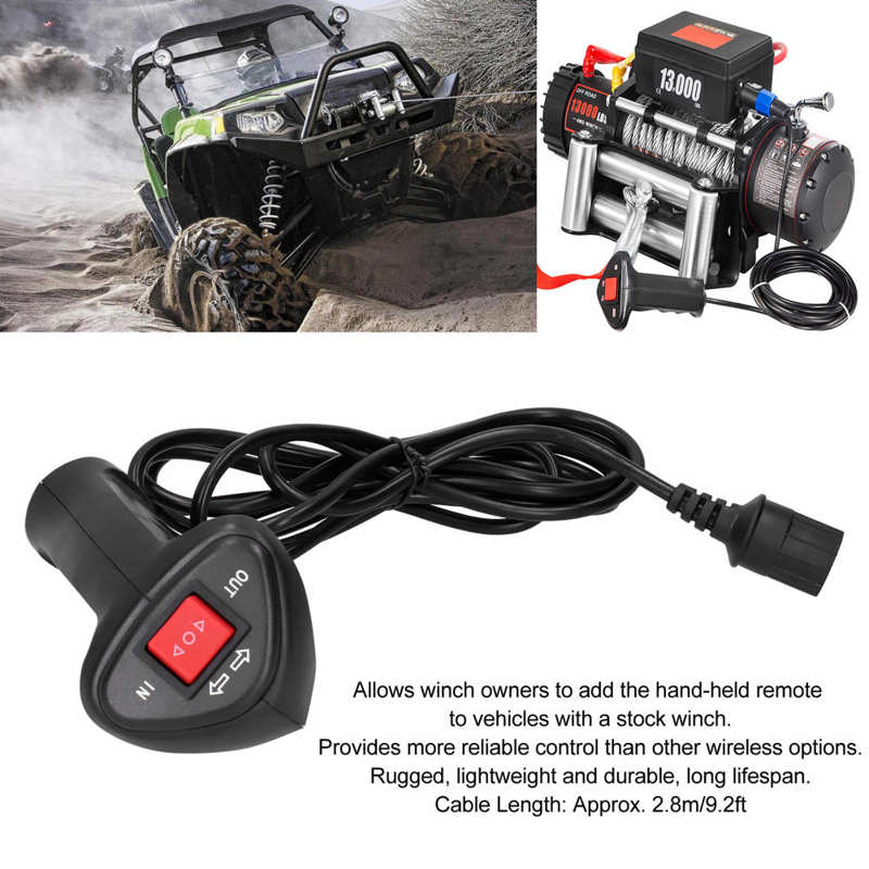 Universal Electric Winch Remote Control Controller with 9.2ft Cable for Car Off-Road Vehicle Brushed Controller Vehicle Acc