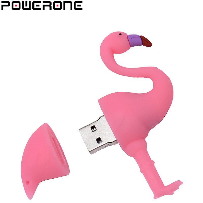 POWERONE Pen drive Flamingo USB Flash Drive 32GB 64GB 16GB 8GB 4GB U Disk Memory Stick Pendrive Waterproof key usb child