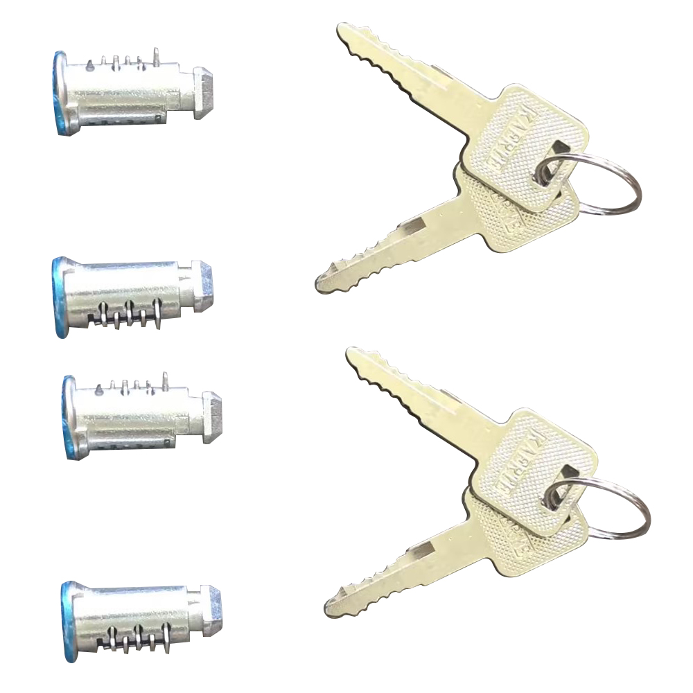 Set of 4 Roof Bar Rack Box Barrel Locks & 4 Keys Fits Thule, Halfords Roof Bars & Cycle Carriers