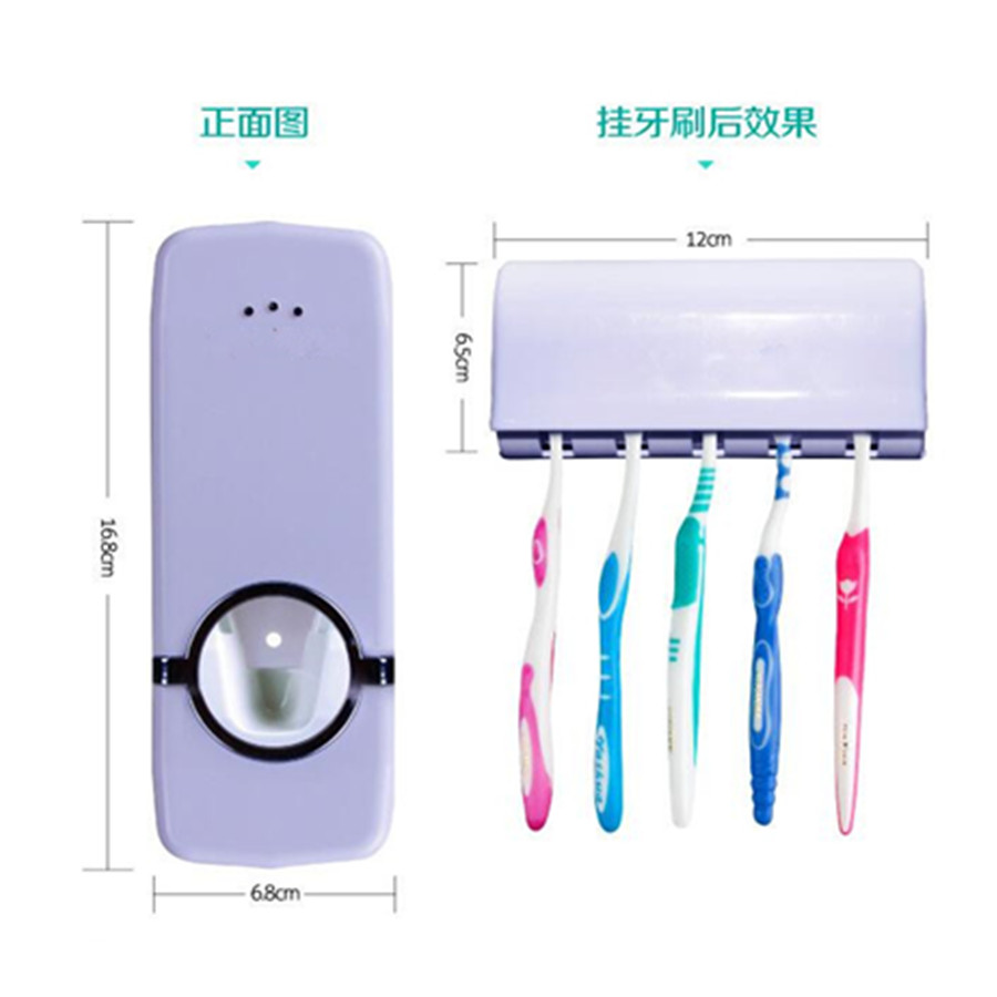 Væghængende automatisk dente dentista dentes tænder tandpasta dispenser med tandbørsteholder squeezer til familien