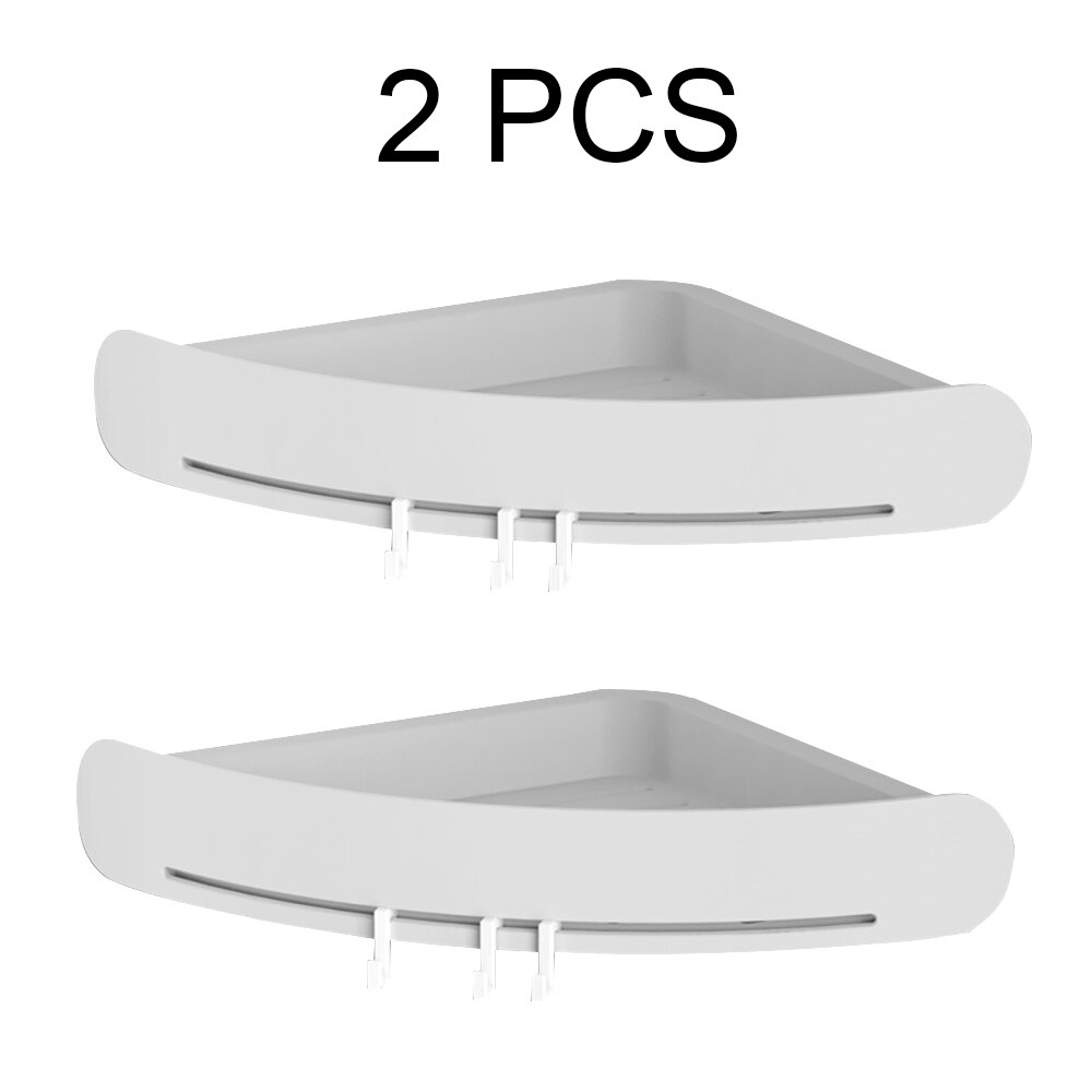 Plastic Bathroom Shelf Organizer Snap Up Corner Shelf Caddy Bathroom Corner Shelf Shower Storage Wall Holder Shampoo Holder: 2PCS Gray