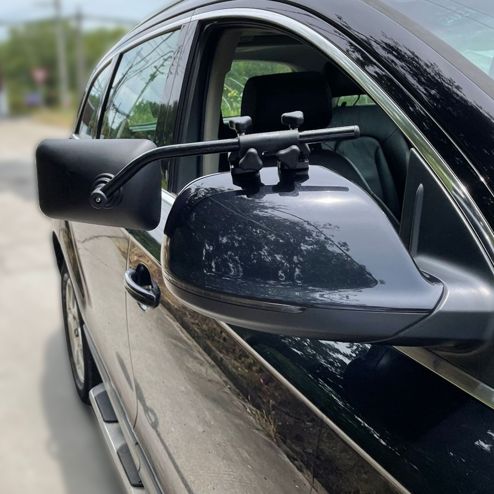 2Pcs Universal Towing Mirrors Tow Mirror Adjustable Clip-on Rectangle Shape Side Mirror For Caravan Trailer Car Rear View Mirror