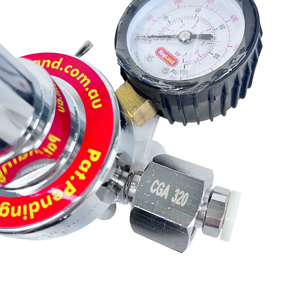 Kegland MK4 Regulator - CGA320 (6.5bar PRV &amp; 100psi Gauge) HOMEBREW