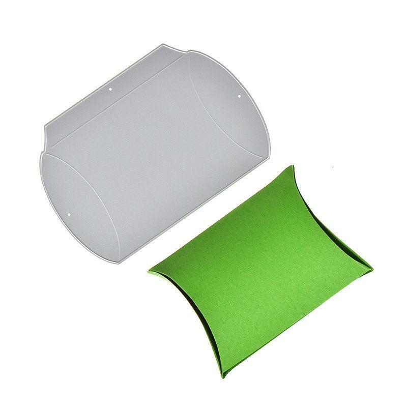 Caja de almohada para troquelado, plantillas para álbum de recortes, relieve, adornos para manualidades