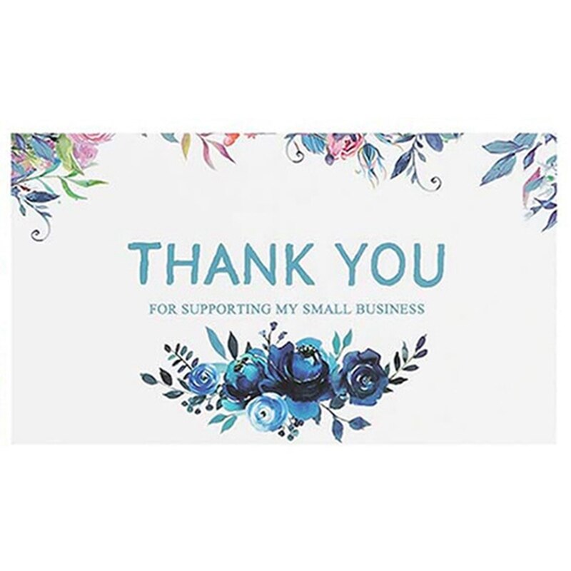50Pcs/set Thank You for Supporting My Small Business Thank You Cards Paper Thanks Greeting Card for Bake Flower Store 9*5cm: H04
