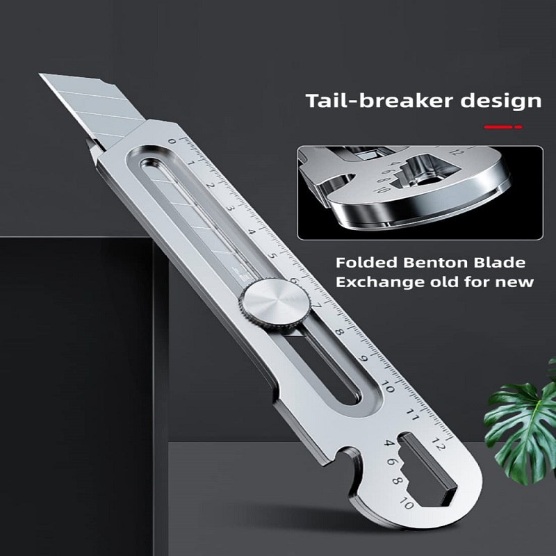 Multifunktionales Allzweckmesser, 6-in-1, Edelstahl, Prostok Mesa Cruzрия, Schreibwaren, Allzweckschneider, Flaschen- und Zinnöffner, Schraubenlineal