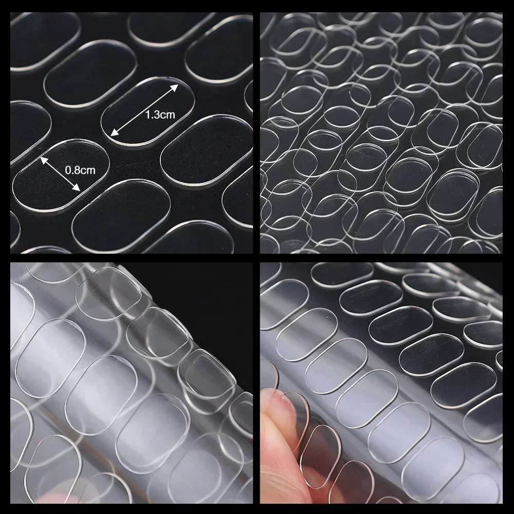 100/2000x doppelseitiges Klebeband, Punkte, Poster, klarer Kleber, ovales Klebeband, keine Spuren, Puppenfuß, fester Aufkleber, wasserdicht, für DIY-Handwerk
