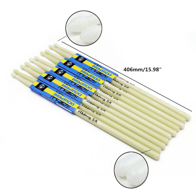Ensemble de baguettes de tambour fluorescentes, 1 paire de baguettes de tambour lumineuses 5A qui brillent dans la nuit 652D