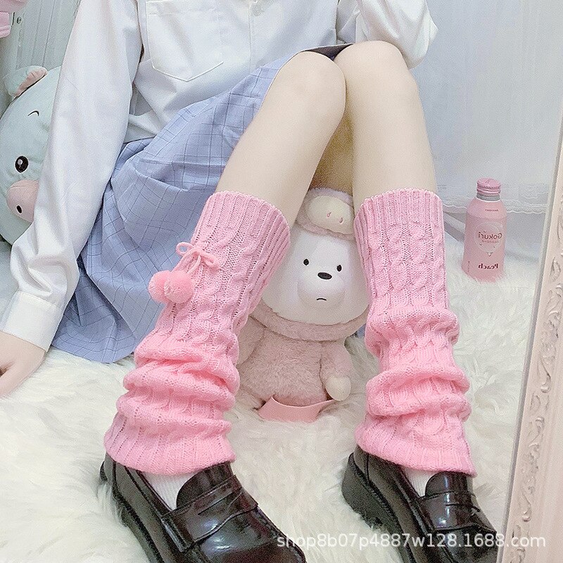 Beenwarmers Punk Beenwarmers Dij Kalf Sokken Benen Warmers Dij Sokken Warm Winter Womens Sokken Harige Beenwarmers: Pink-F