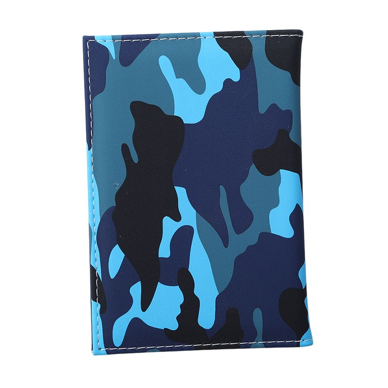 Camouflage Cread Kaarthouder Pu Leather Travel Passport Cover Promotionele Paspoort Case Paspoort Portemonnee Paspoort Pakket: deep blue