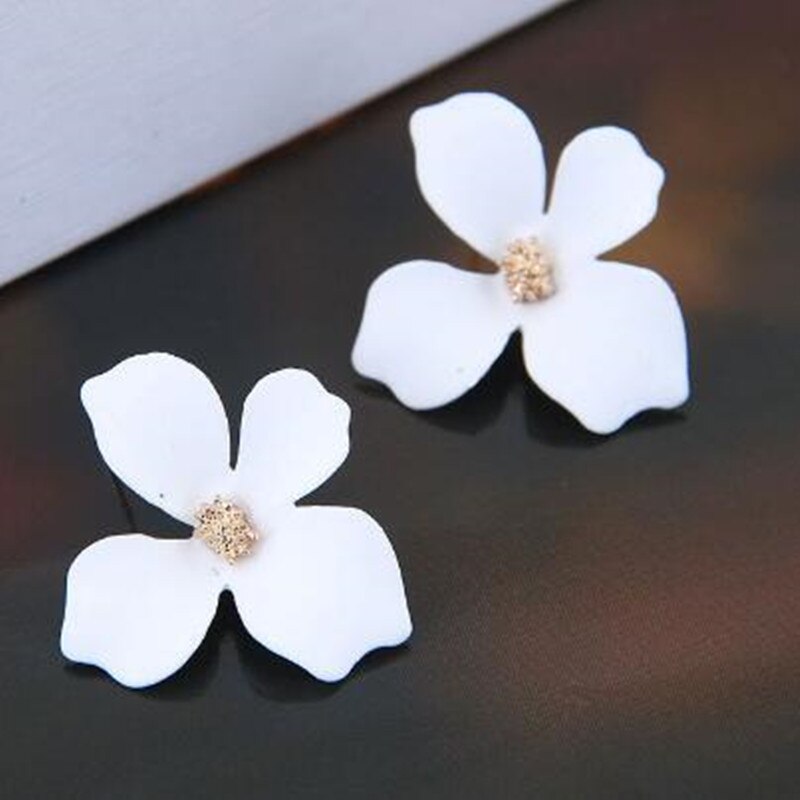 bloemen zoete stemming sieraden oorbellen lange oorbellen met bloem oorbellen verklaring oorbellen meisje te sturen vrouw: white