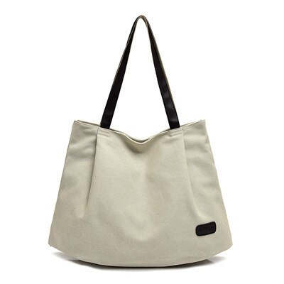 Leinwand Einkaufstasche Frauen Handtasche Schulter Taschen Messenger Tasche Casual Hobos Bolsa Weibliche Feminina Große Kapazität: WHITE