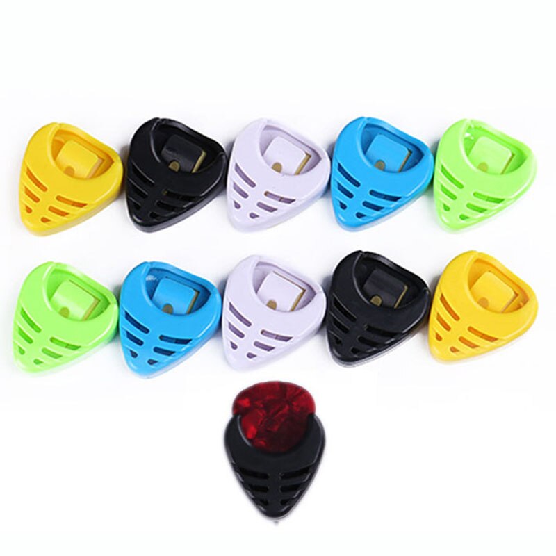 10PCS Guitar Picks Box Durable Plastic Plectrum Case Celluloid Mediator Holders Bass Acoustic Guitar Electric Guitar Accessories