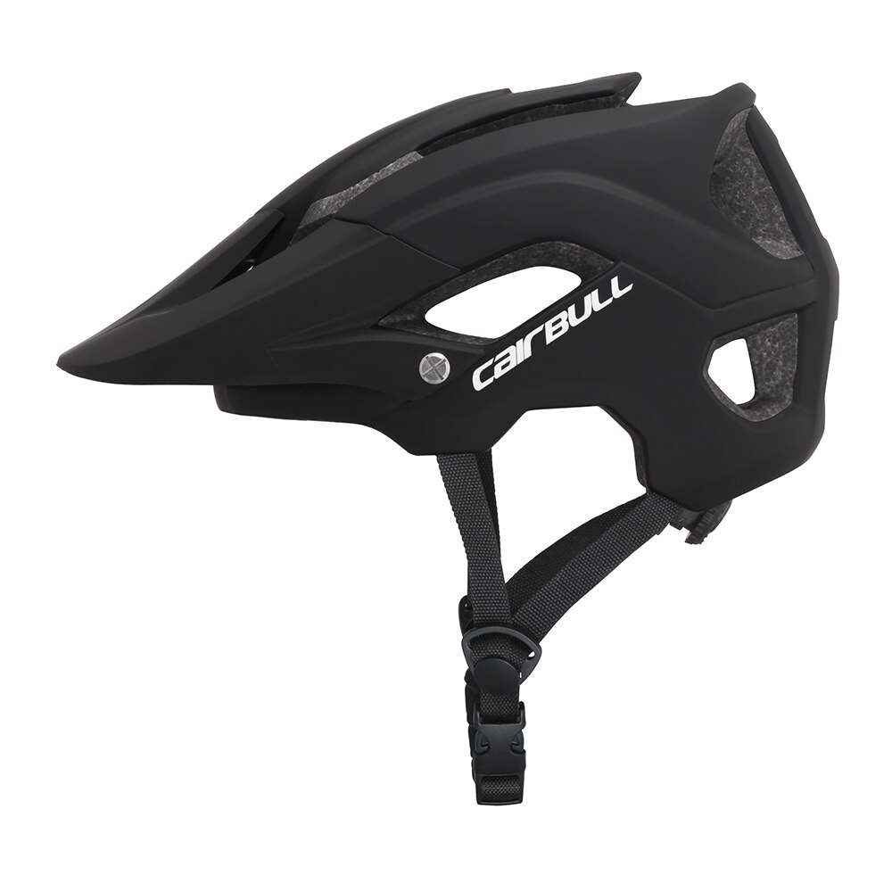 CAIRBULL-Casco Para Bicicleta de Montaña TRAIL XC, cascos de seguridad con ala grande DH AM para hombre y mujer,: Negro / L 58-62CM