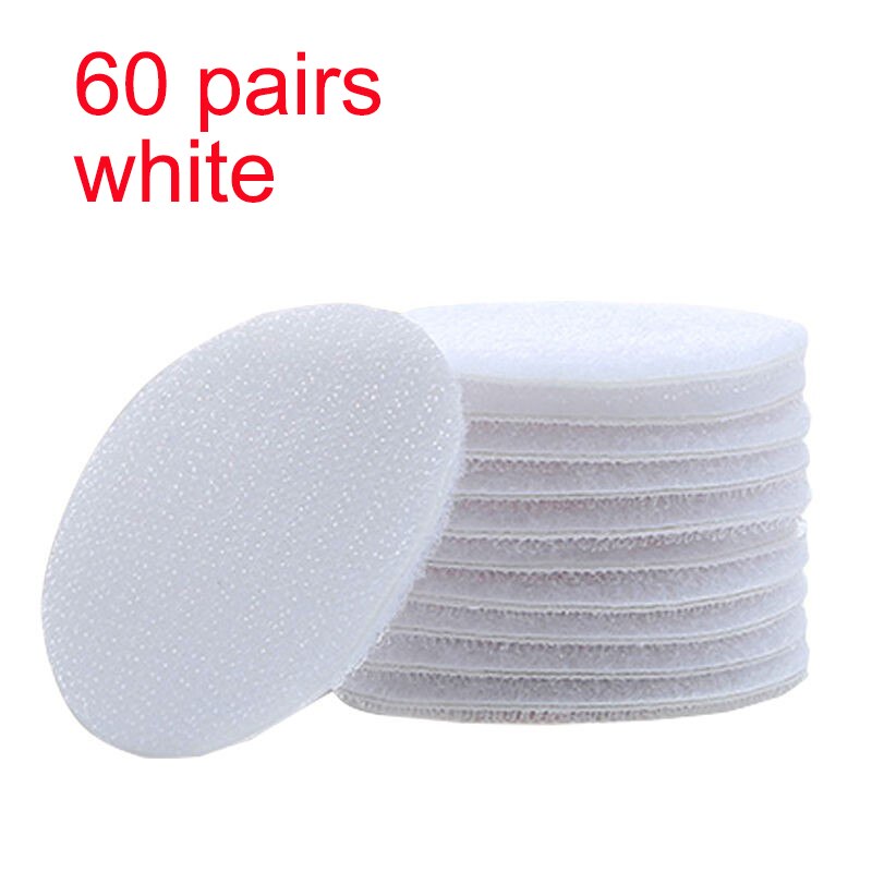 Haak Lus Lijm Stippen 60Mm Zelfklevende Klittenbandsluiting Tape Dubbelzijdig Sticker Mat Tapijt Grijper Pad wandmontage: White 60Pairs