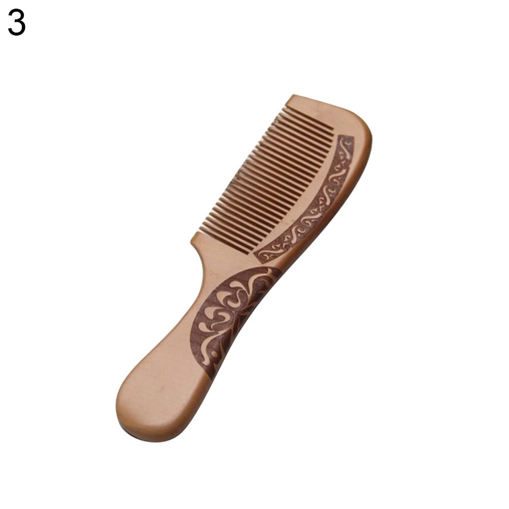 Pente de madeira sólida antiestático, 1 peça, pêssego e madeira sólida, massagem saudável, ferramenta de cuidados de cabelo de beleza acessórios: 3
