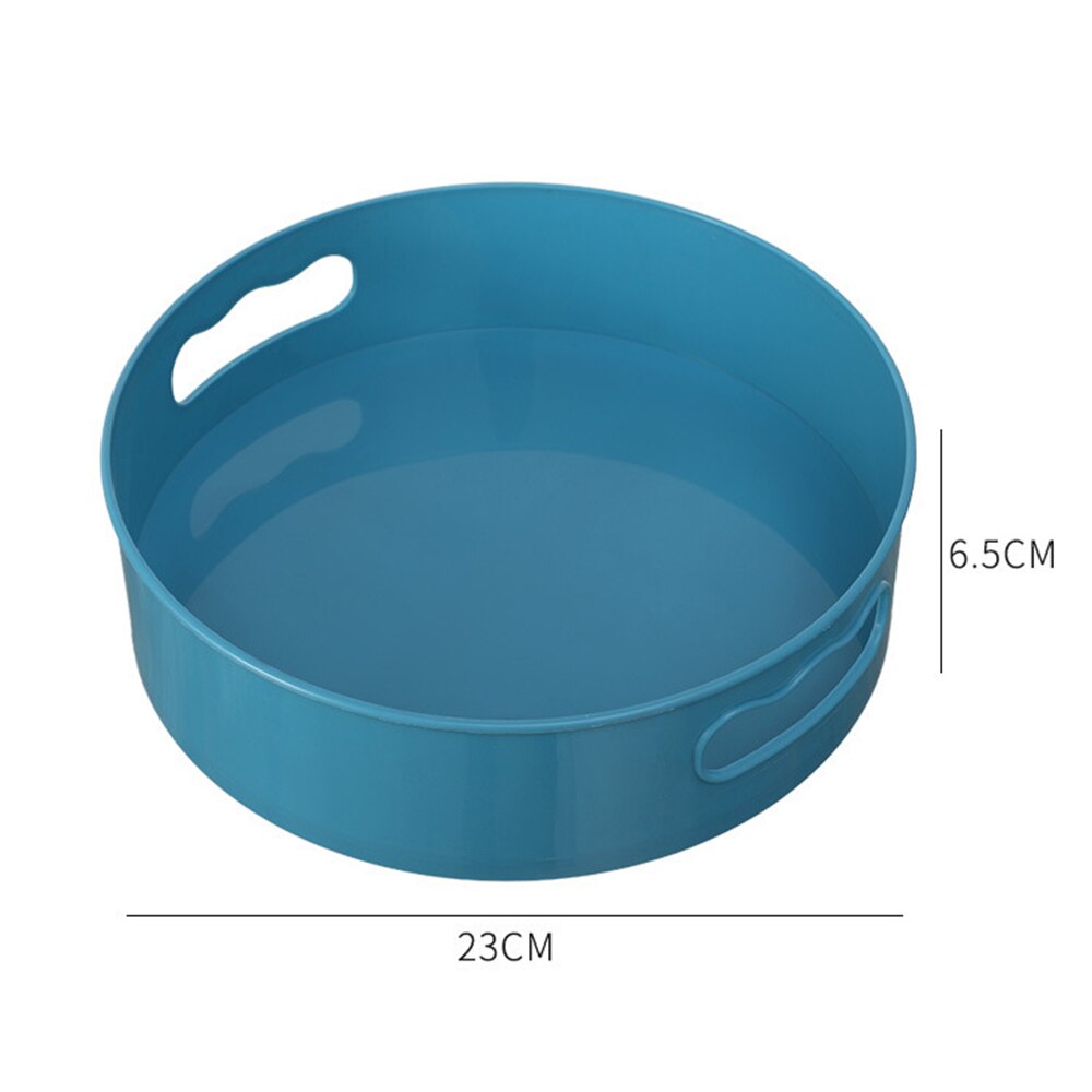 360 Rotating Tray Kitchen Organizer Non-Skid Storage for Spice jar Food Lazy Susan Round Turntable Storage Tray with Handle: Blue