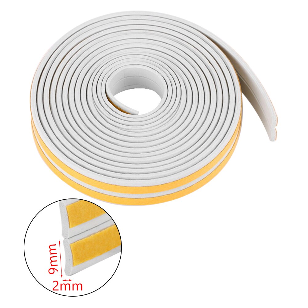 10 Meters Sound Insulation Strip Foam Sticky Self-adhesive Sealing Anti-Collision Rubber Seal Draught Excluder Tape Door Window: Grey I