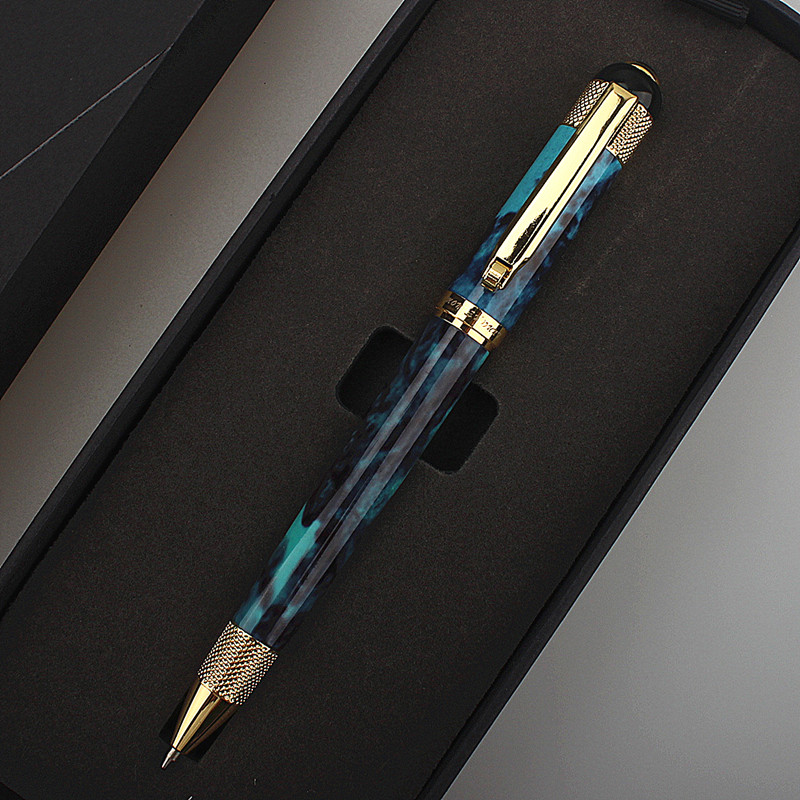 Bolígrafo giratorio de Metal de , bolígrafos de tinta negra de 0,7 MM, Caneta de negocios, escritura suave para suministros escolares de oficina