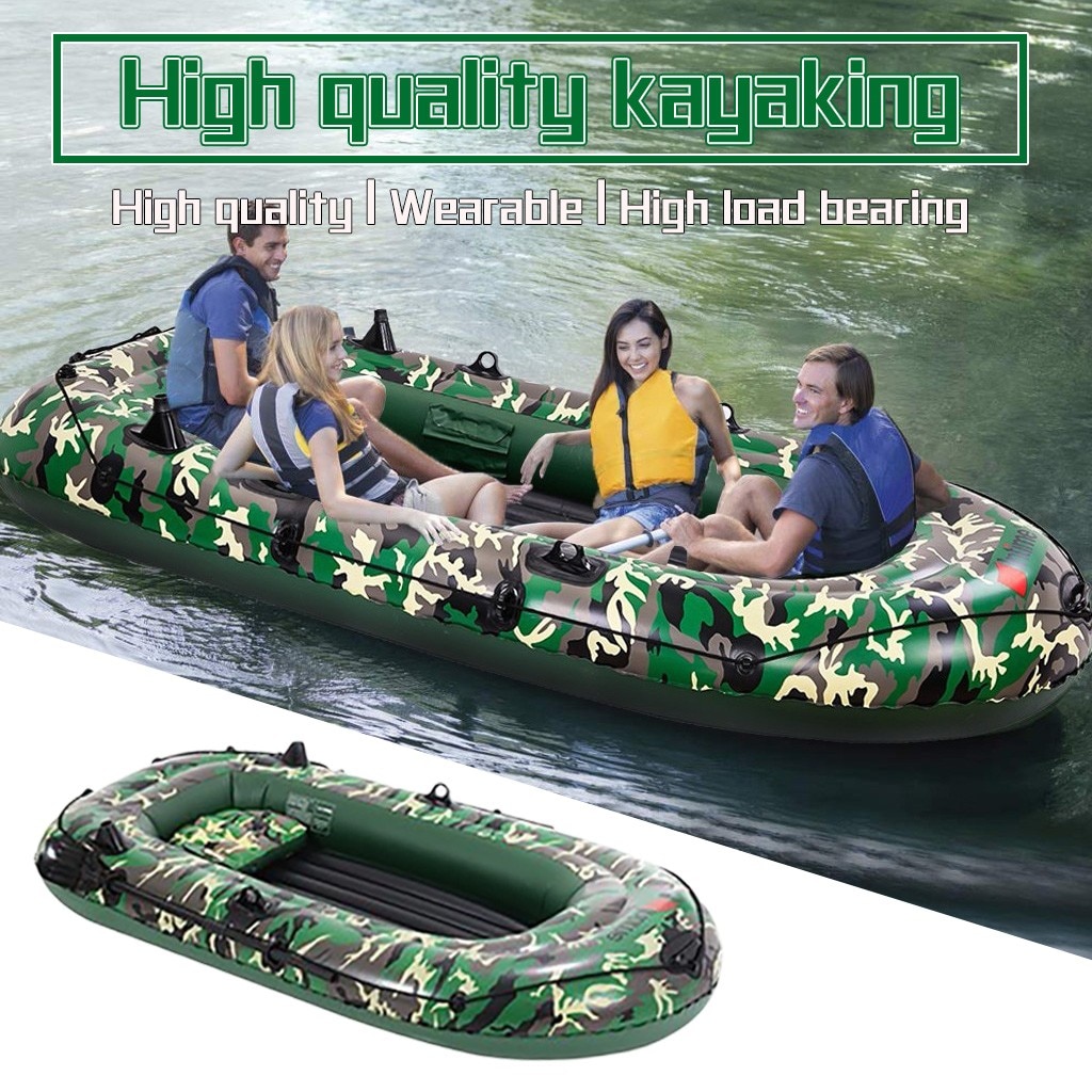 Camouflage 4-Persoon 10FT Opblaasbare Rubberboot Boot Vissen Rafting Water Sport Thicken Opblaasbare Boot Kajak Opblaasbare Boot