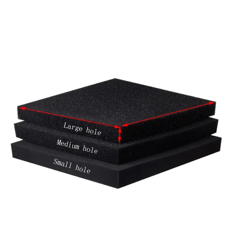 Espuma de filtración negra de 40cm x 30cm x 1cm, filtro bioquímico para acuario, almohadilla de esponja, espumadera, tanque de suministro de esponja de tiempo de uso largo