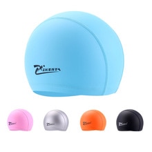 Adult Swimming caps Teens PU Waterproof Swimming Pool hat long hair swim hats Ear Protector Flexible colorful Diving Cap