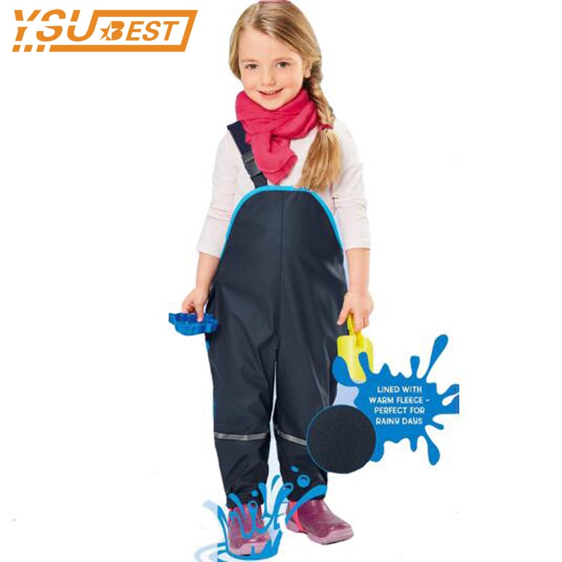 Kid Winddicht Broek Meisjes Jongen Waterdichte Overalls Katoen Gewatteerde Regen Broek Outdoor Broek Duitse 98-128 Europese maat