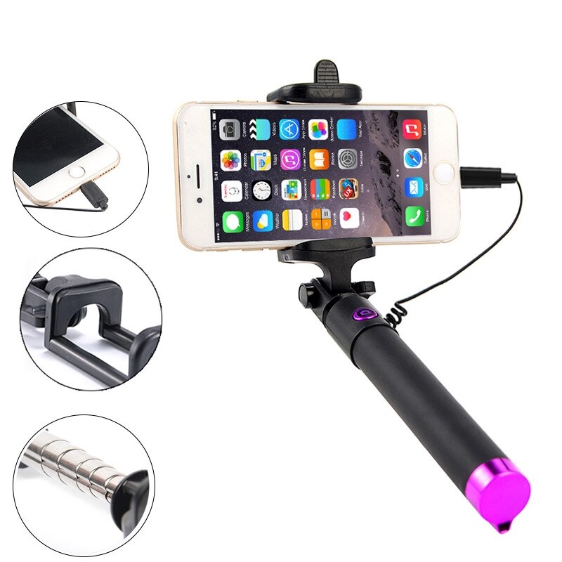 Selfie Stick Selfiestick For iPhone 12 11 Pro Max 12Mini SE2 XS X XR 7 8 Plus Extensible Handheld Selfie Sticks Long Palo Selfie