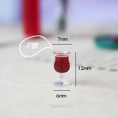 4PCS 1/12 Dollhouse Miniature Tazza di Bottiglia di Vino di Vetro Modello per OB11 BJD Casa di Bambola Giochi Di Imitazione Bambini Accessori Da Cucina Giocattolo: F 4pcs